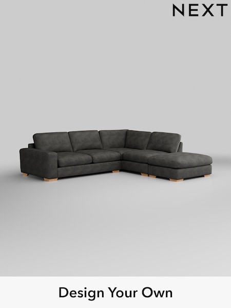 Monza Faux Leather Easy Clean/Dark Grey Houghton Deep Relaxed Sit (W43539) | £2,675