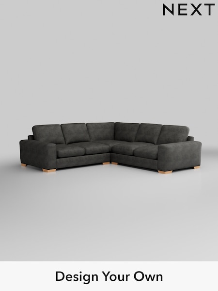 Monza Faux Leather Easy Clean/Dark Grey Houghton Deep Relaxed Sit (W43539) | £2,825