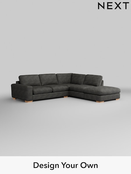 Monza Faux Leather Easy Clean/Dark Grey Houghton Deep Relaxed Sit (W43539) | £2,625