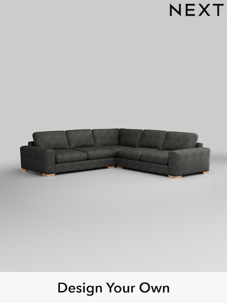 Monza Faux Leather Easy Clean/Dark Grey Houghton Deep Relaxed Sit (W43539) | £2,925