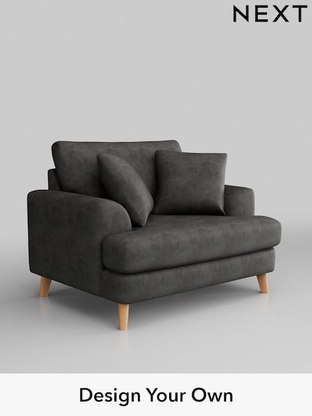 Monza Faux Leather Easy Clean/Dark Grey Parker (W43540) | £975