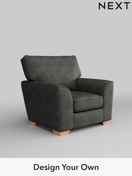 Monza Faux Leather Easy Clean/Dark Grey Stamford Grand Relaxed Sit (W43546) | £799