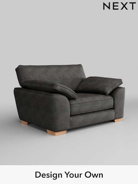 Monza Faux Leather Easy Clean/Dark Grey Stamford Grand Relaxed Sit (W43546) | £1,299