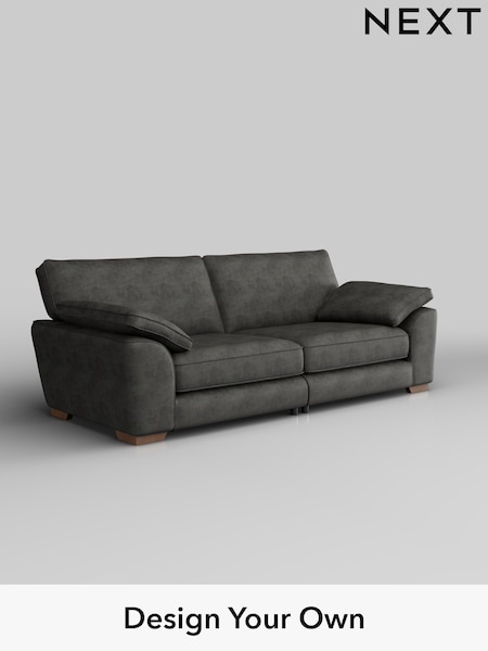 Monza Faux Leather Easy Clean/Dark Grey Stamford Grand Relaxed Sit (W43546) | £1,799