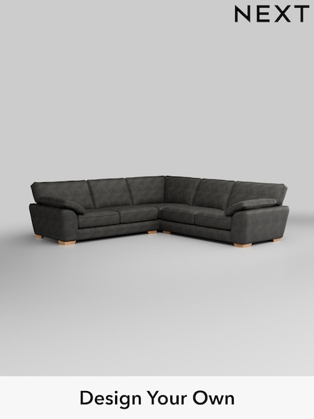 Monza Faux Leather Easy Clean/Dark Grey Stamford Grand Relaxed Sit (W43546) | £3,025