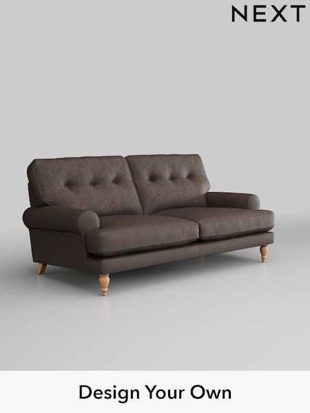 Monza Faux Leather Easy Clean/Peppercorn Brown Erin Buttoned Back Deep Sit (W43548) | £1,275