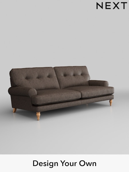 Monza Faux Leather Easy Clean/Peppercorn Brown Erin Buttoned Back Deep Sit (W43548) | £1,375