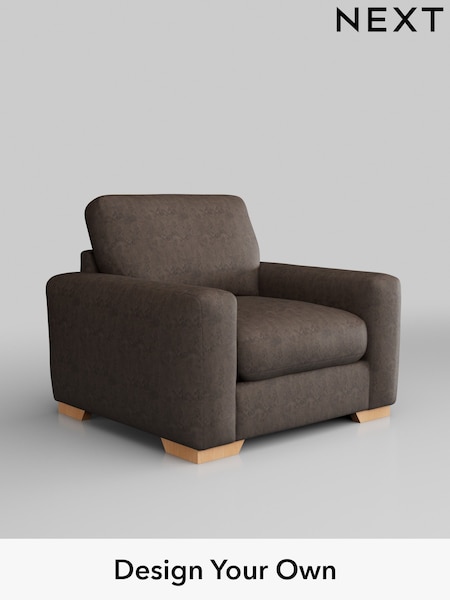 Monza Faux Leather Easy Clean/Peppercorn Brown Houghton Deep Relaxed Sit (W43549) | £925