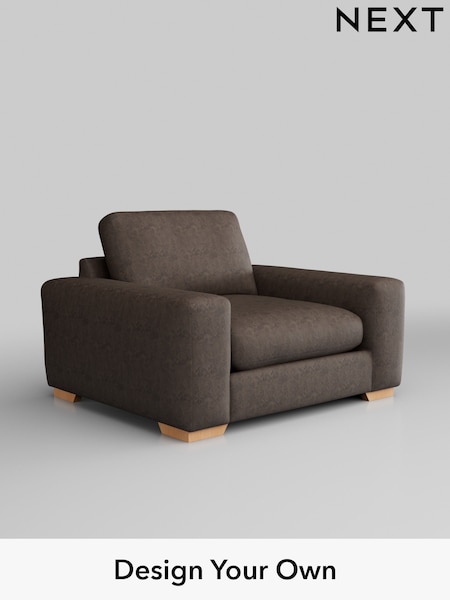 Monza Faux Leather Easy Clean/Peppercorn Brown Houghton Deep Relaxed Sit (W43549) | £1,025