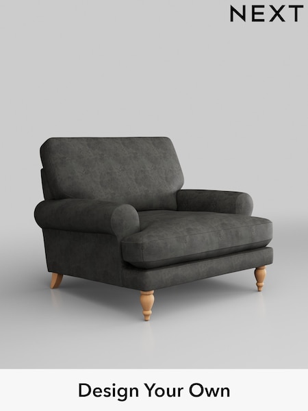 Monza Faux Leather Easy Clean/Dark Grey Erin Deep Relaxed Sit (W43554) | £875