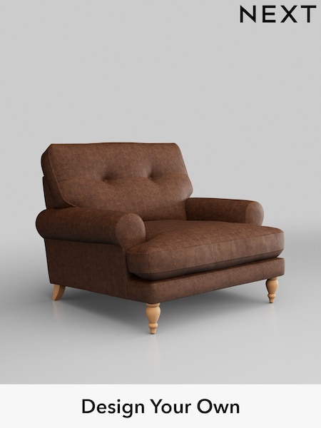 Monza Faux Leather Easy Clean/Chestnut Brown Erin Buttoned Back Deep Sit (W43556) | £875