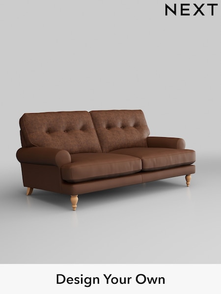 Monza Faux Leather Easy Clean/Chestnut Brown Erin Buttoned Back Deep Sit (W43556) | £1,275
