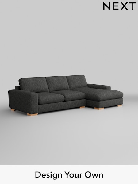 Boucle Weave Easy Clean/Charcoal Grey Houghton Deep Relaxed Sit (W43569) | £2,175