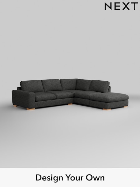Boucle Weave Easy Clean/Charcoal Grey Houghton Deep Relaxed Sit (W43569) | £2,475