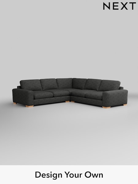 Boucle Weave Easy Clean/Charcoal Grey Houghton Deep Relaxed Sit (W43569) | £2,775