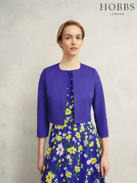 Hobbs Blue Elize 100% Cotton Jacket (W43653) | £139