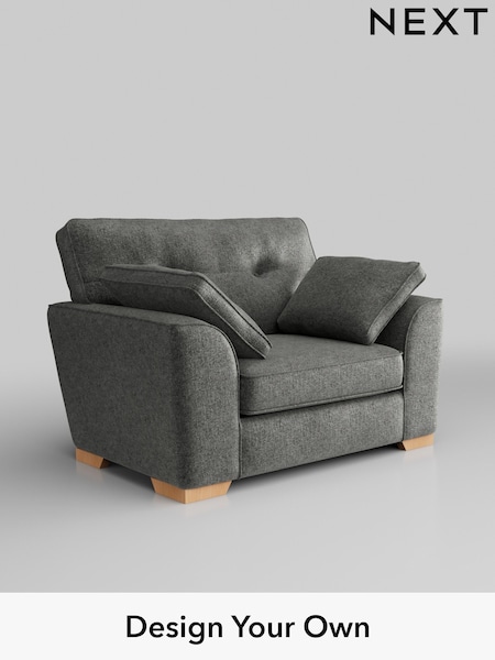 Plush Chenille/Dark Grey Stamford Buttoned Back (W43665) | £899