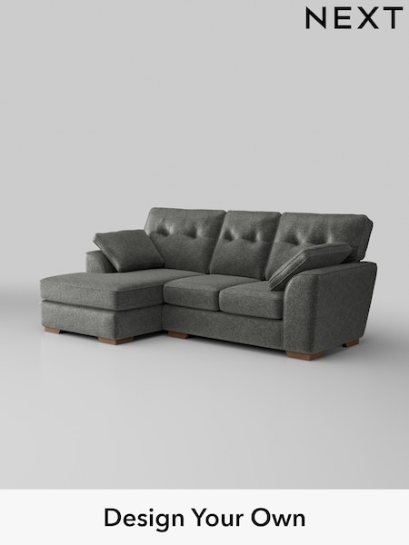 Plush Chenille/Dark Grey Stamford Buttoned Back (W43665) | £1,775