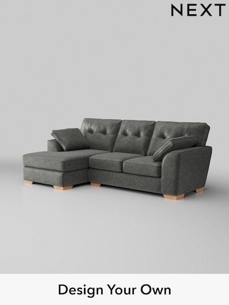 Plush Chenille/Dark Grey Stamford Buttoned Back (W43665) | £1,875