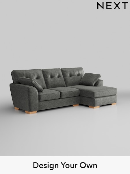 Plush Chenille/Dark Grey Stamford Buttoned Back (W43665) | £1,875