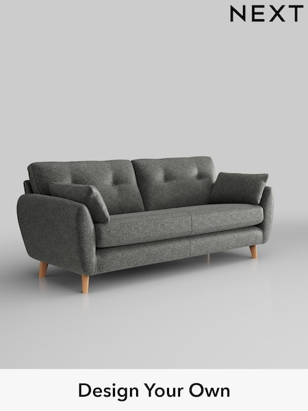 Plush Chenille/Dark Grey Wilson Buttoned Back (W43666) | £1,150