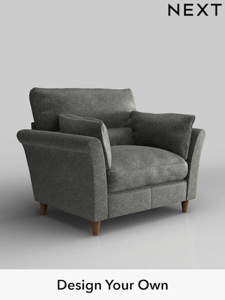 Plush Chenille/Dark Grey Hartley Highback Relaxed Sit (W43667) | £975