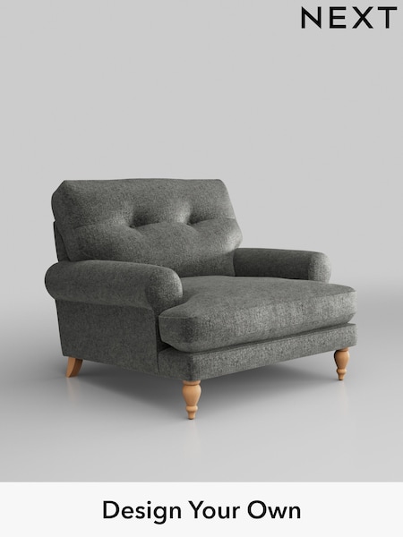 Plush Chenille/Dark Grey Erin Buttoned Back Deep Relaxed Sit (W43674) | £925