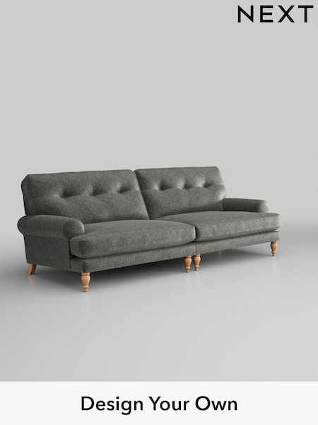 Plush Chenille/Dark Grey Erin Buttoned Back Deep Relaxed Sit (W43674) | £1,525