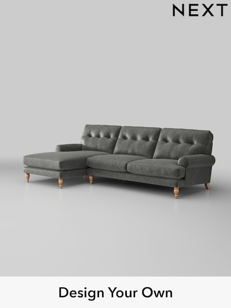 Plush Chenille/Dark Grey Erin Buttoned Back Deep Relaxed Sit (W43674) | £2,025