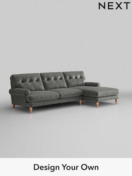 Plush Chenille/Dark Grey Erin Buttoned Back Deep Relaxed Sit (W43674) | £2,025