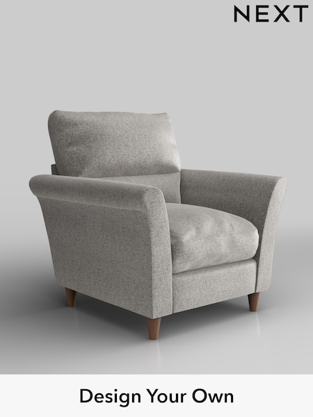 Plush Chenille/Light Grey Hartley Highback Relaxed Sit (W43681) | £875