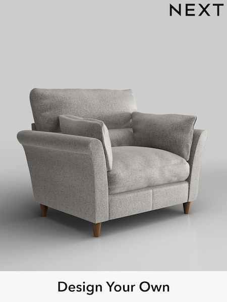 Plush Chenille/Light Grey Hartley Highback Relaxed Sit (W43681) | £975