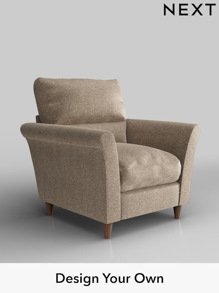 Plush Chenille/Mid Natural Hartley Highback Relaxed Sit (W43682) | £875