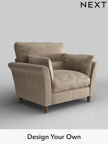 Plush Chenille/Mid Natural Hartley Highback Relaxed Sit (W43682) | £975