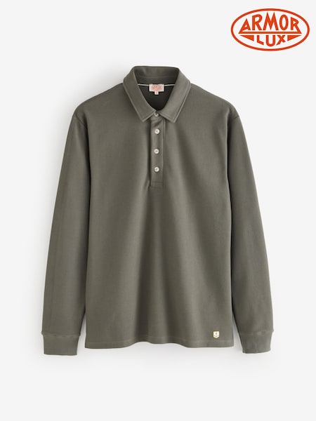 Armor Lux Heritage Long Sleeve Honeycomb Cotton Polo Shirt (W43706) | £85