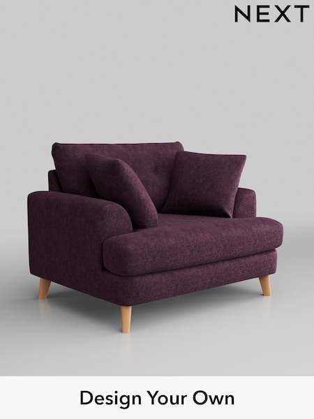 Plush Chenille/Dark Plum Purple Parker Buttoned Back (W43719) | £1,025