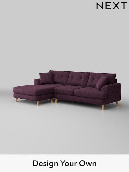 Plush Chenille/Dark Plum Purple Parker Buttoned Back (W43719) | £2,350