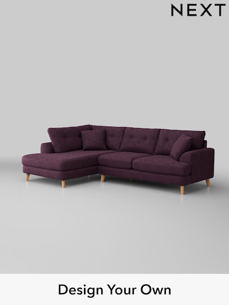 Plush Chenille/Dark Plum Purple Parker Buttoned Back (W43719) | £2,325
