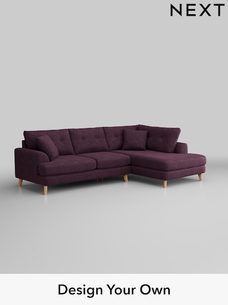 Plush Chenille/Dark Plum Purple Parker Buttoned Back (W43719) | £2,325