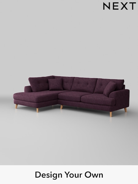 Plush Chenille/Dark Plum Purple Parker Buttoned Back (W43719) | £2,425