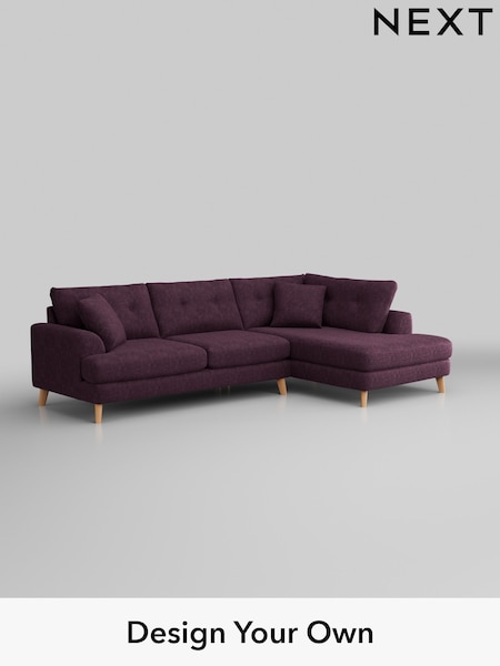 Plush Chenille/Dark Plum Purple Parker Buttoned Back (W43719) | £2,425