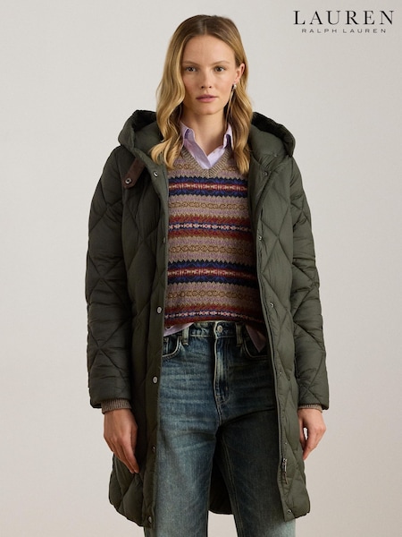 Lauren Ralph Lauren Litchfield Hooded Diamond Quilted Down Coat (W43739) | £279