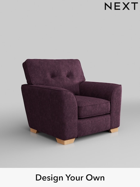 Plush Chenille/Dark Plum Purple Stamford Buttoned Back (W43767) | £799