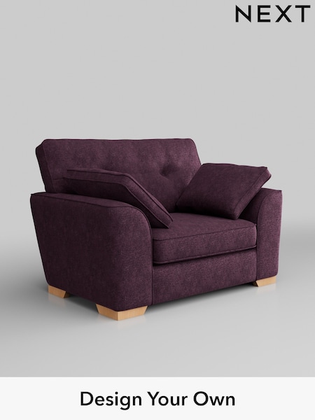 Plush Chenille/Dark Plum Purple Stamford Buttoned Back (W43767) | £899