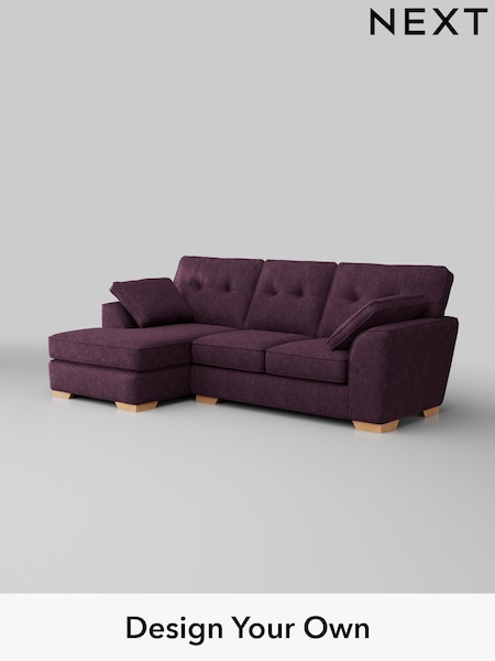 Plush Chenille/Dark Plum Purple Stamford Buttoned Back (W43767) | £1,875