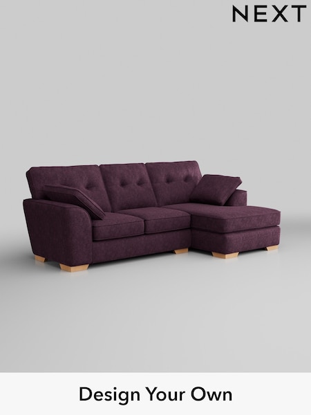 Plush Chenille/Dark Plum Purple Stamford Buttoned Back (W43767) | £1,875