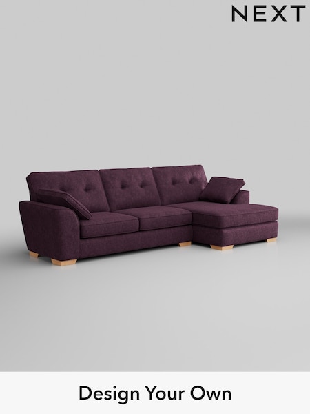 Plush Chenille/Dark Plum Purple Stamford Buttoned Back (W43767) | £2,025