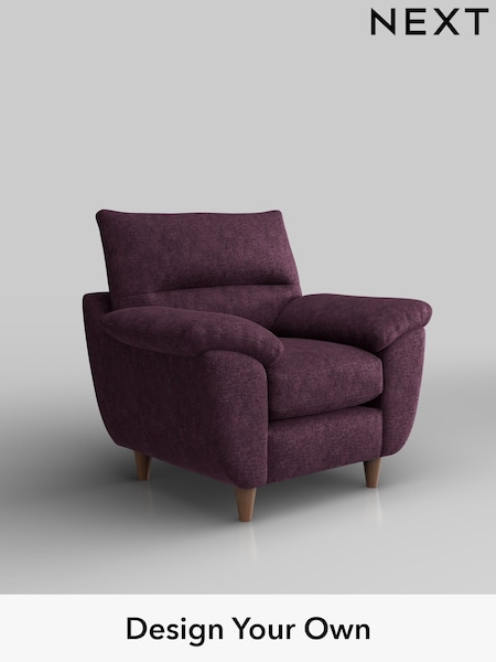 Plush Chenille/Dark Plum Purple Elliot Highback (W43780) | £675
