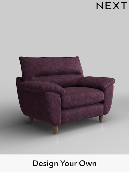 Plush Chenille/Dark Plum Purple Elliot Highback (W43780) | £775