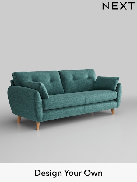 Plush Chenille/Dark Teal Green Wilson Buttoned Back (W43795) | £1,150